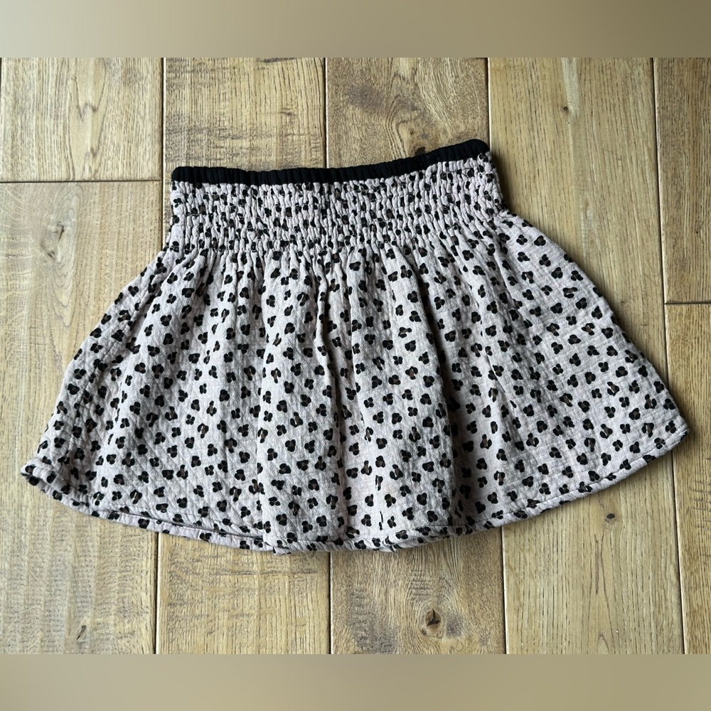 Zara Smocked Leopard Print Skirt size 3-4